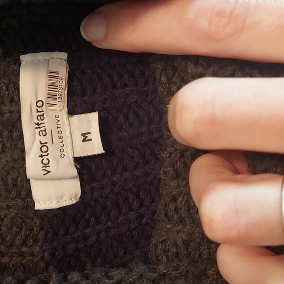 Victor Alfaro Oversized Color block med sweater blue and grey with front cutout - Picture 4 of 8